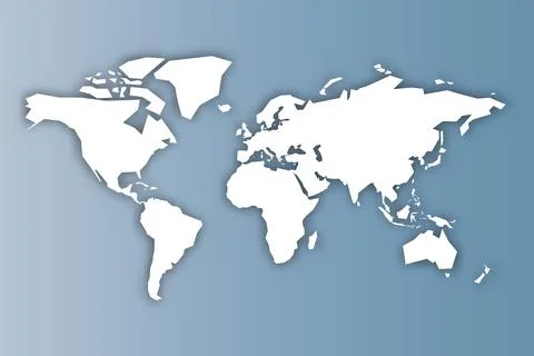 Vector World Map Design With Shadow Effect Stockillustratie