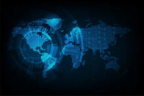 Vector world map in digital format. Stock Illustration