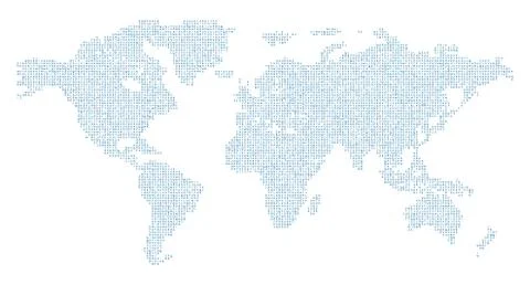 Vector World map with english alphabet Stock Illustration