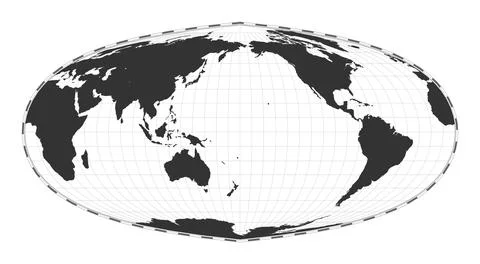 Vector world map. Foucaut's sinusoidal projection. Plain world geographical.. イラスト素材