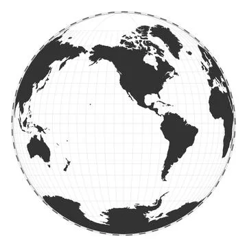 Vector world map. Gilbert's two-world perspective projection. Plain geograp.. Stock Illustration