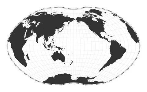 Vector world map. Ginzburg IV projection. Plain world geographical map with.. Stock Illustration