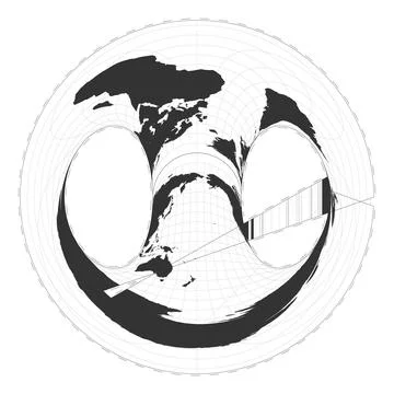 Vector world map. Hammer retroazimuthal projection. Plain world geographica.. Stock Photos
