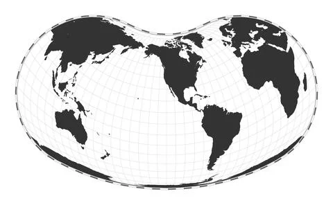 Vector world map. Hill eucyclic projection. Plain world geographical map wi.. イラスト素材