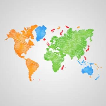 Vector world map Stock Illustration