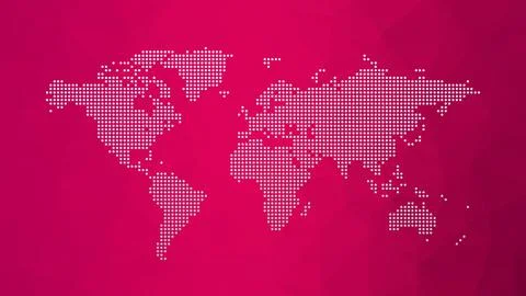 Vector world map infographic symbol. Pink gradient vector polygonal pattern. Stock Illustration