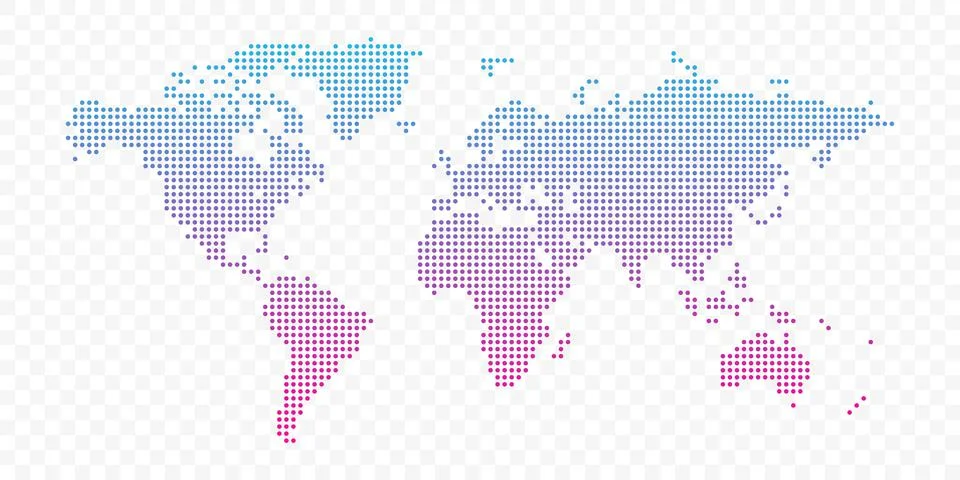 Vector world map infographic symbol. Blue pink circle gradient icon Stock Illustration