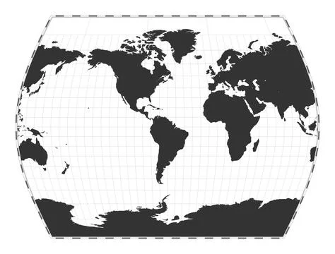 Vector world map. John Muir's Times projection. Plain world geographical ma.. Stock Illustration
