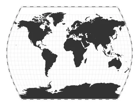 Vector world map. John Muir's Times projection. Plain world geographical ma.. Stock Illustration