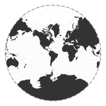 Vector world map. Lagrange conformal projection. Plain world geographical m.. Illustrazione stock