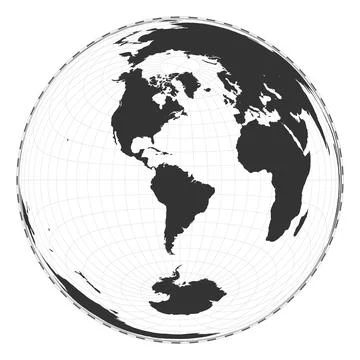 Vector world map. Lambert azimuthal equal-area projection. Plain world geog.. Stock Illustration