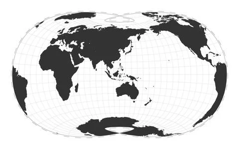 Vector world map. Laskowski tri-optimal projection. Plain world geographica.. Stock Illustration