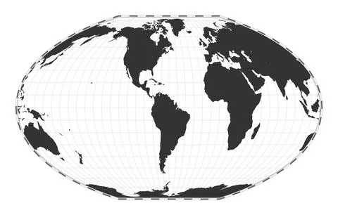 Vector world map. McBryde-Thomas flat-polar quartic pseudocylindrical equal.. Stock Illustration