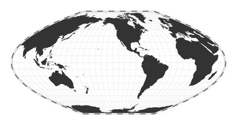 Vector world map. McBryde-Thomas flat-polar parabolic pseudocylindrical equ.. Stock Illustration