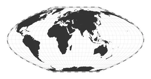 Vector world map. McBryde-Thomas flat-polar parabolic pseudocylindrical equ.. 스톡 일러스트
