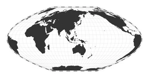 Vector world map. McBryde-Thomas flat-polar parabolic pseudocylindrical equ.. Stock Illustration