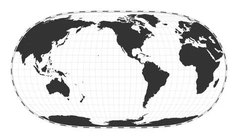 Vector world map. Natural Earth II projection. Plain world geographical map.. Stock Illustration