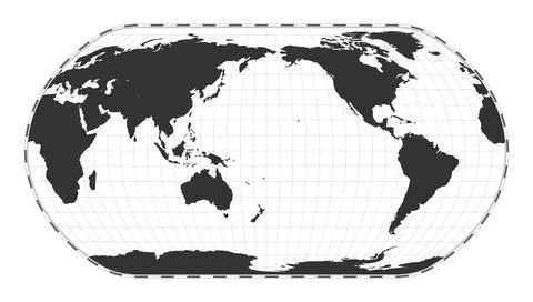 Vector world map. Natural Earth projection. Plain world geographical map wi.. Stock Illustration
