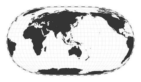 Vector world map. Natural Earth II projection. Plain world geographical map.. Stock Illustration