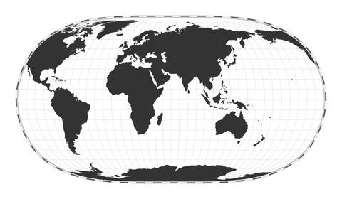 Vector world map. Natural Earth II projection. Plain world geographical map.. Stock Illustration