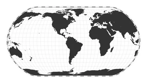 Vector world map. Natural Earth projection. Plain world geographical map wi.. Stock Illustration