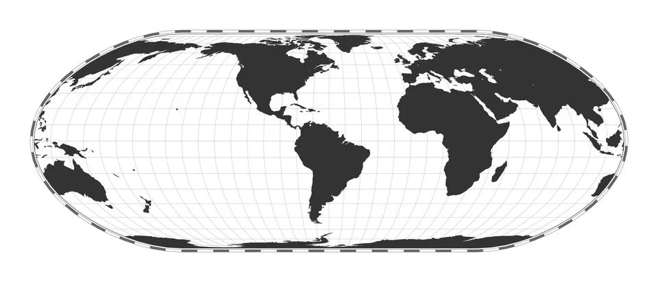 Vector world map. Nell-Hammer projection. Plain world geographical map with.. Stock Illustration