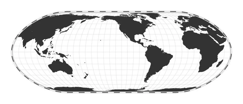 Vector world map. Nell-Hammer projection. Plain world geographical map with.. Stock Photos