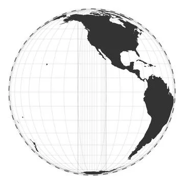 Vector world map. Orthographic projection. Plain world geographical map wit.. Ilustração Stock