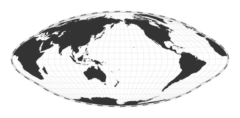 Vector world map. Pseudocylindrical equal-area Goode homolosine projection... イラスト素材