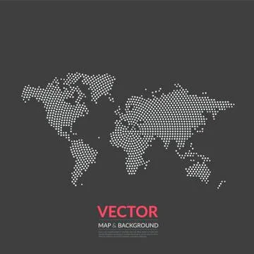 Vector world map with rounds, spots, dots for business templates Stock Illustration