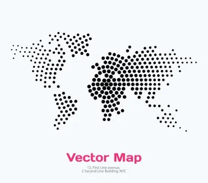 Vector world map with rounds, spots, dots for business templates Stock Illustration