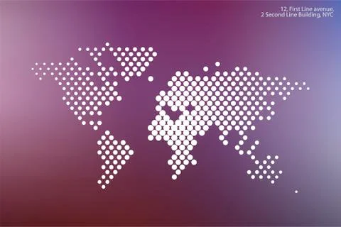Vector world map with rounds, spots, dots for business templates Stock Illustration