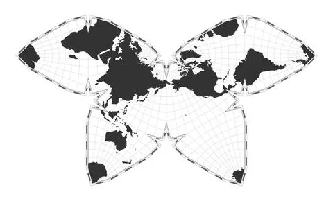 Vector world map. Steve Waterman's butterfly projection. Plain world geogra.. イラスト素材