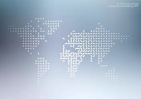 Vector world map with sticks, lines for business templates, broc Stock Illustration