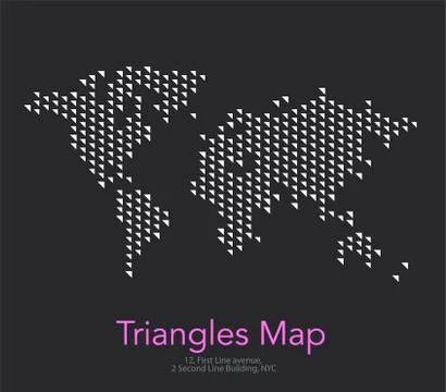 Vector world map with triangles for business templates, brochure Stock Illustration