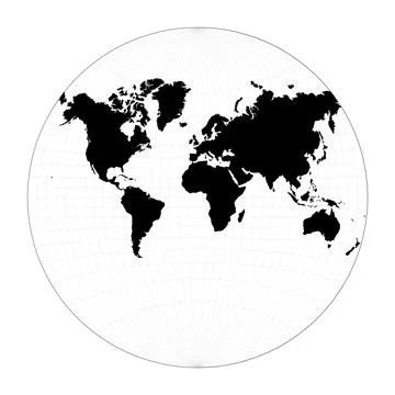 Vector world map. Van der Grinten projection. Plan world geographical map w.. Illustrazione stock