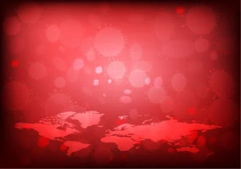 Vector : world map with virus and healthcare items Stock Illustration