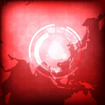 Vector : world map with virus and healthcare items Stock Illustration