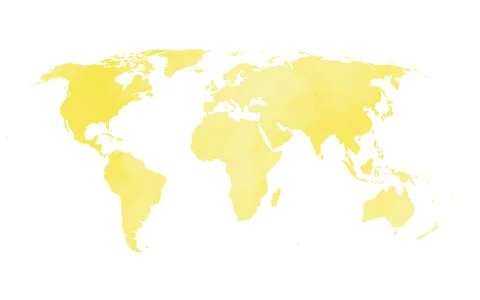 Vector World Map With Watercolor Texture in Soft Colors Stock Illustration
