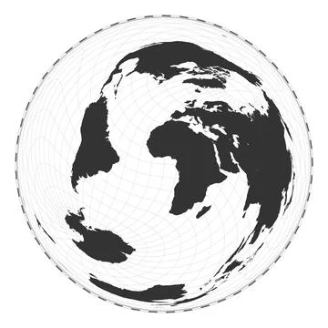 Vector world map. Wiechel projection. Plain world geographical map with lat.. イラスト素材