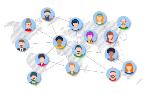 Vector world people network diagram イラスト素材