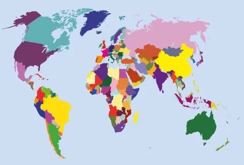 Vector world political map Stock Illustration