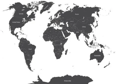 Vector world political map Stock Illustration