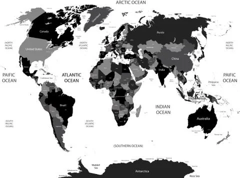 Vector world political map Stock Illustration