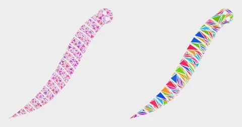 Vector Worm Mosaic Icon of Triangle Elements Stock Illustration