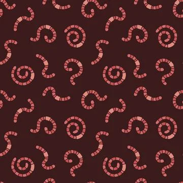Vector Worms concept colorful seamless pattern with Earthworms Illustrazione stock