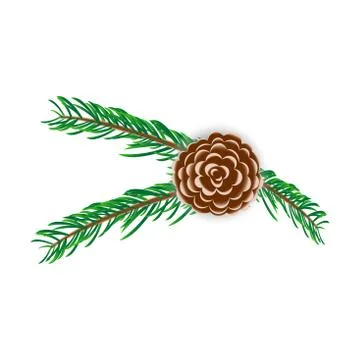 Vector wreath frame with spruce branches. Christmas leaves banner in white ba Illustrazione stock