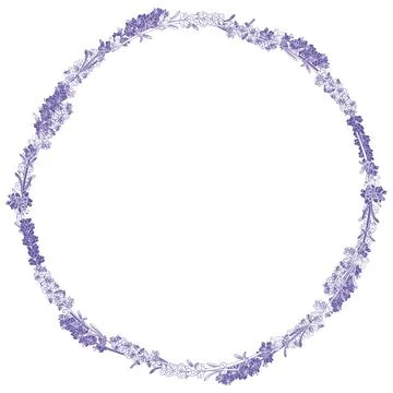 Vector wreath of lavender twigs Stock Illustration