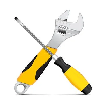 Vector wrench and screwdriver Stock Illustration