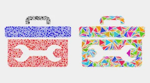 Vector Wrench Toolbox Mosaic Icon of Triangles Illustrazione stock